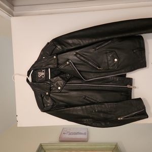 Vintage Hard Leather Motorcycle Jacket Sz 40